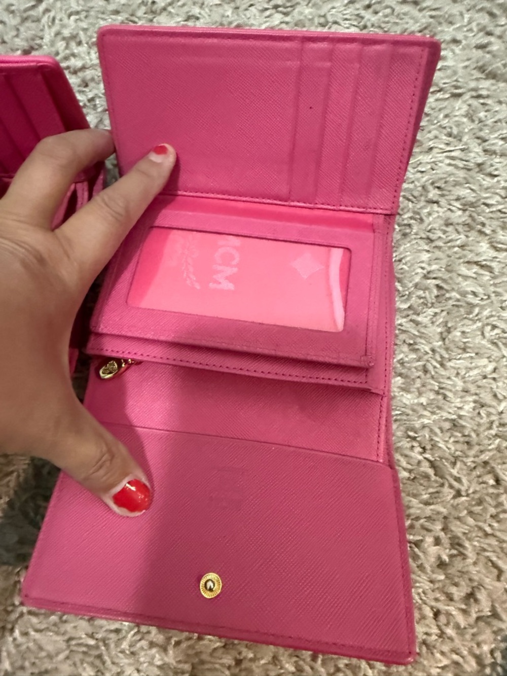MCM Pink Wallet with Bunny Design - Picture 3 of 5